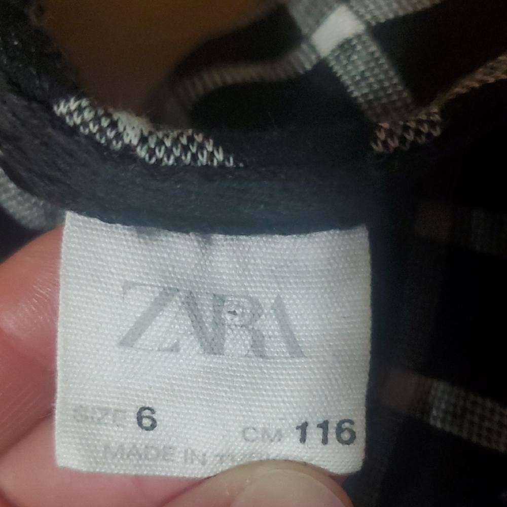 Zara Black and White A-Line Puff Sleeve Dress Size 6 Girls - Picture 2 of 11